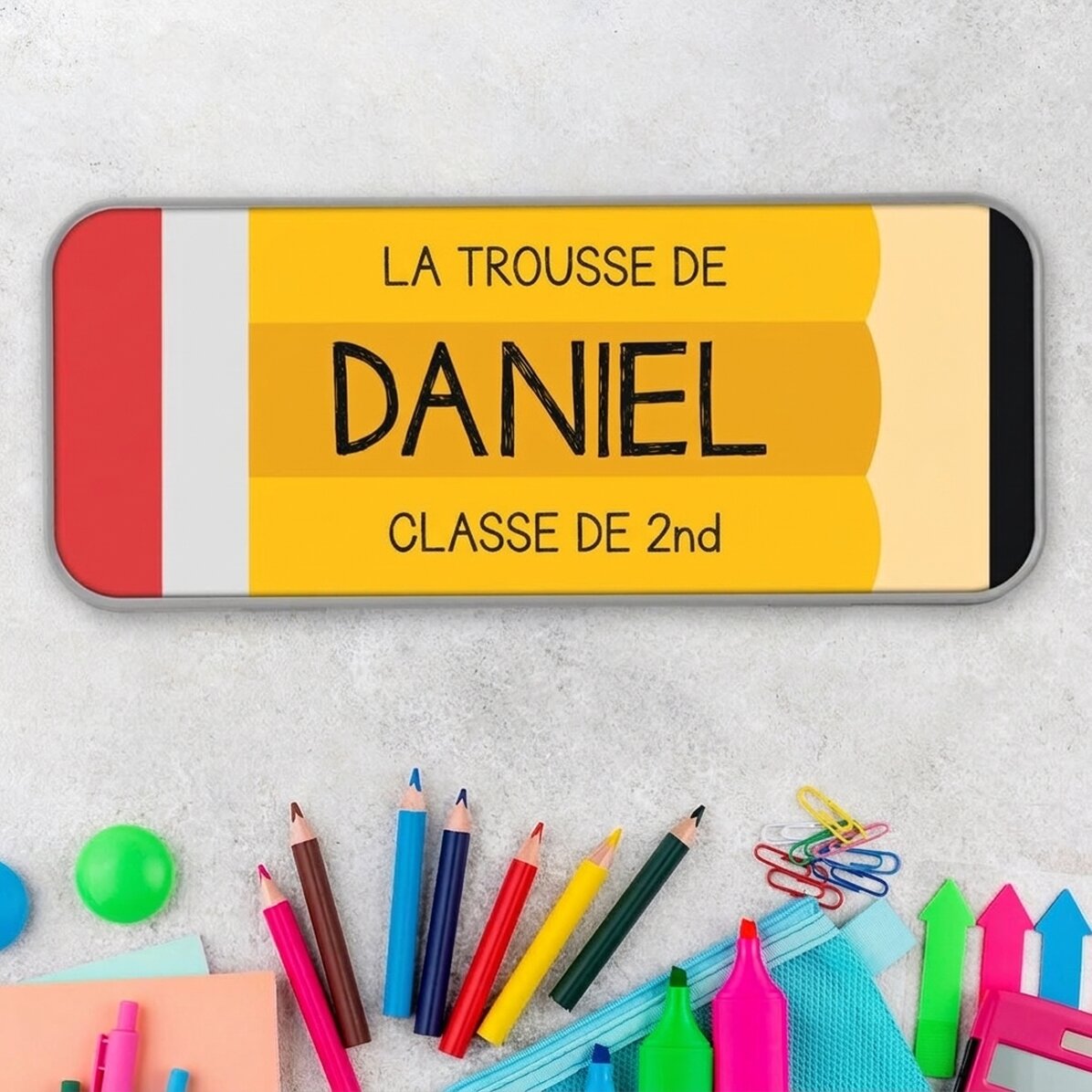 Trousse personnalisée avec inscription - Crayon