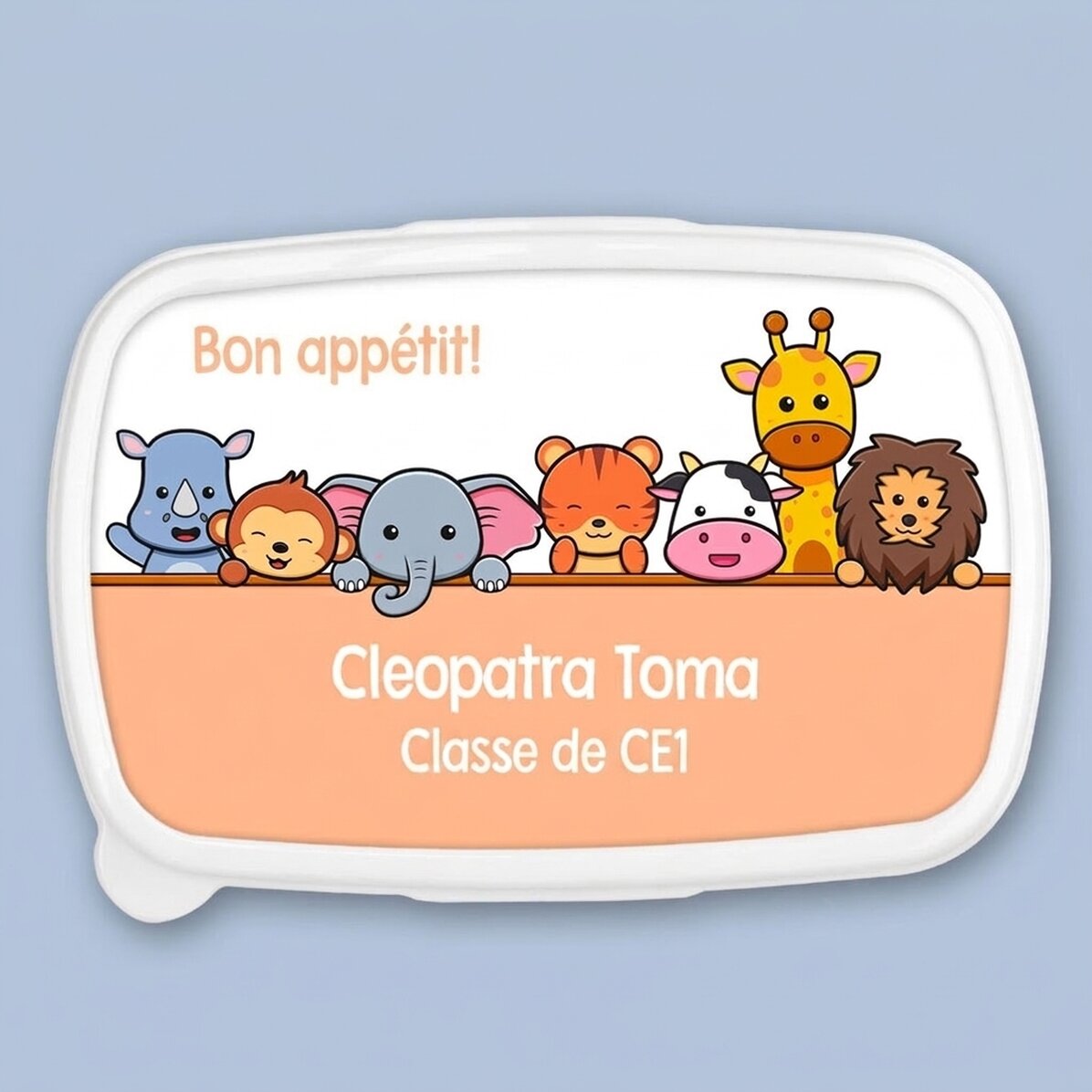 Boîte à repas, caserola personnalisée avec un texte - Animaux