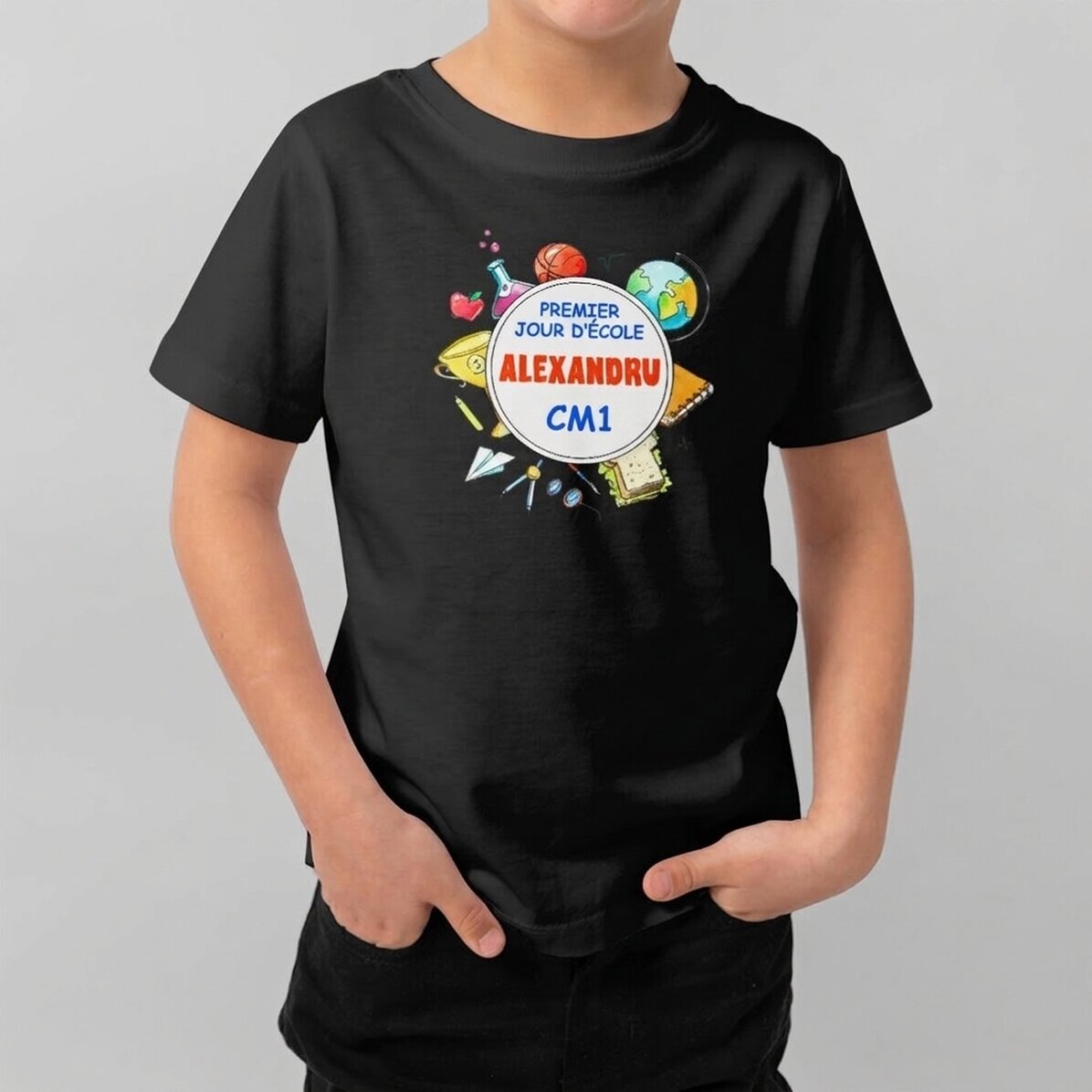 T-shirt en coton pour enfants personnalisé avec un message - La rentrée scolaire