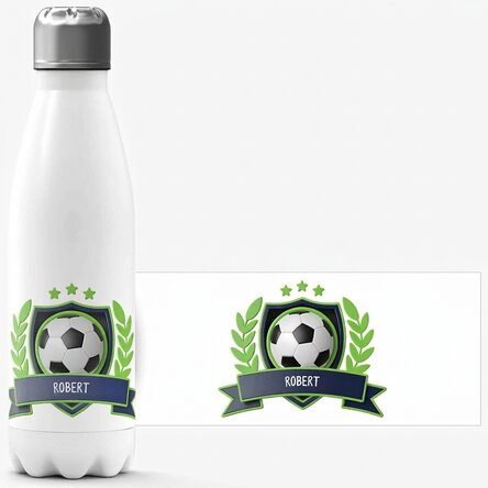 Thermos à base blanche personnalisé avec un texte - Football