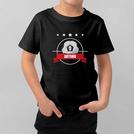 T-shirt en coton pour enfants personnalisé avec un message - Football