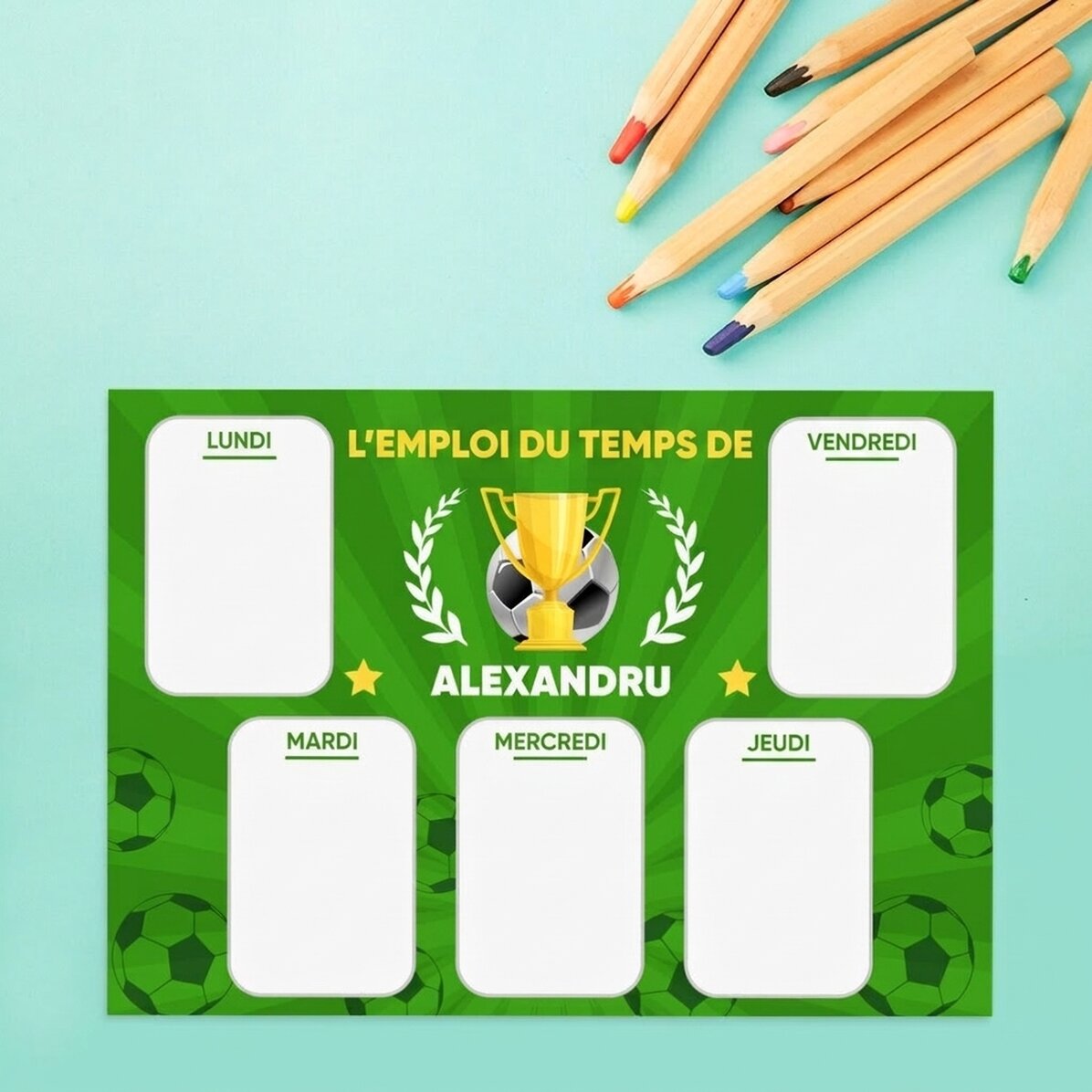 Emploi du temps personnalisé avec texte - Campion