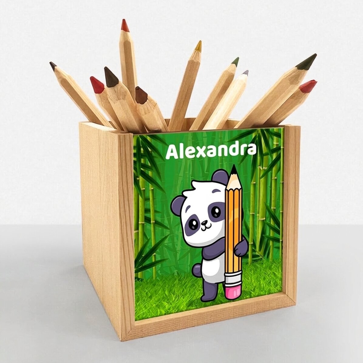 Porte-crayons personnalisé avec inscription - Cute Panda