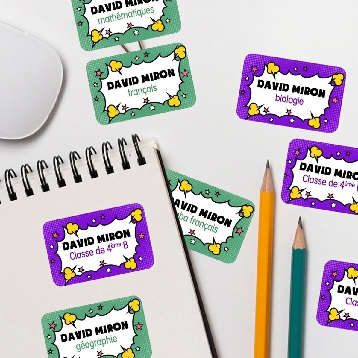 Lot de 8 autocollants personnalisés pour l