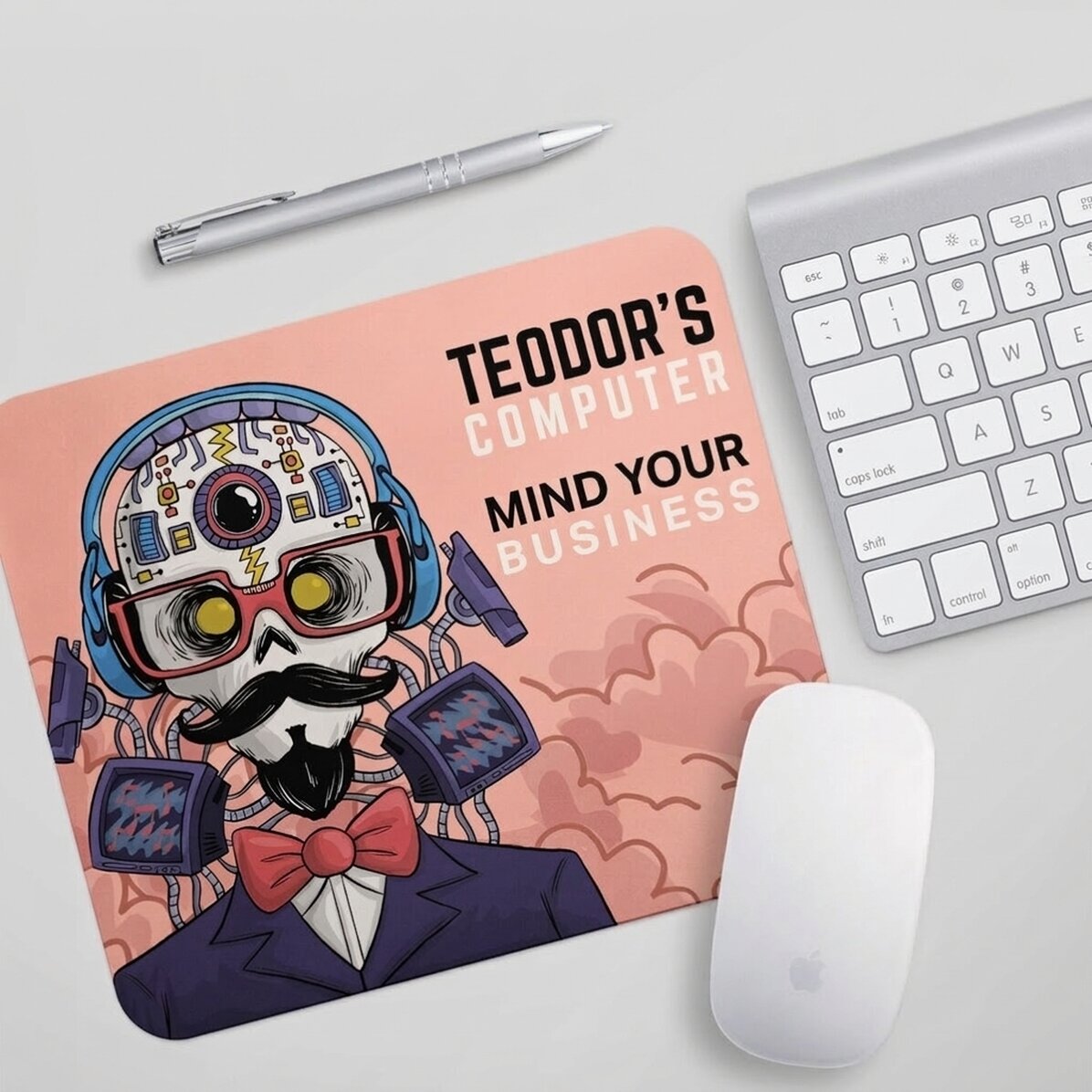 Tapis de souris personnalisé avec texte - Cyborg