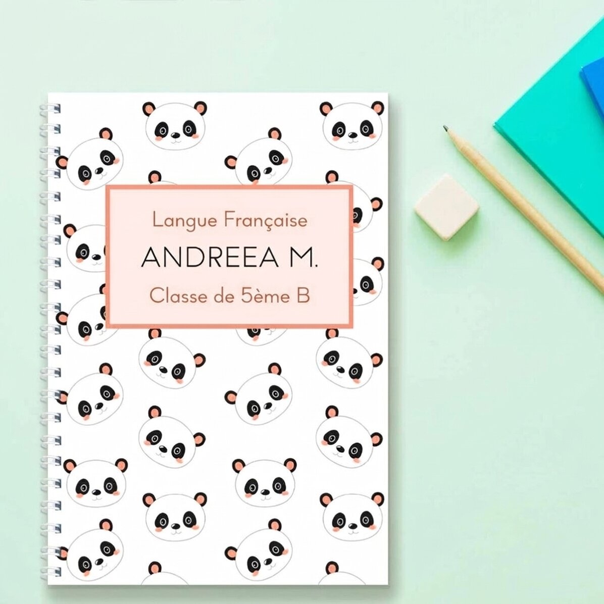 Carnet personnalisé avec inscription - Cute Panda