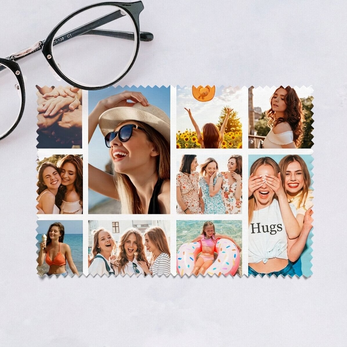 Chiffon personnalisé avec 10 photos pour nettoyer les écrans et les lunettes