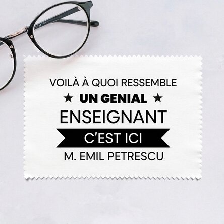 Chiffon personnalisé pour nettoyer les écrans et les lunettes - Voici à quoi il ressemble