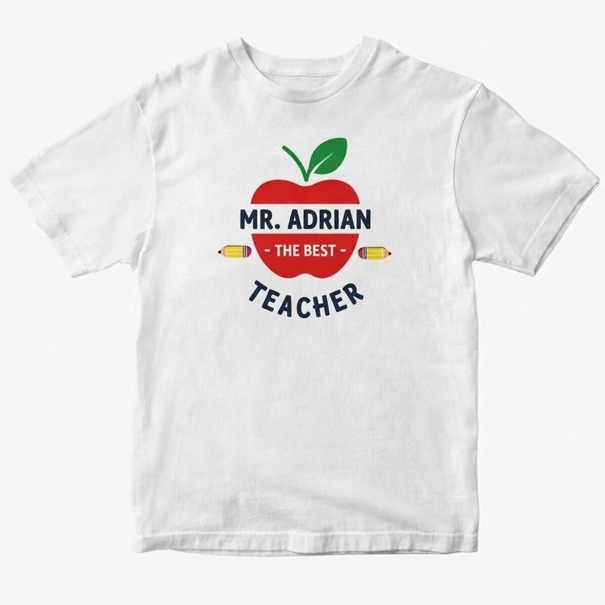 T-shirt en coton personnalisé avec un message pour les enseignants - Apple