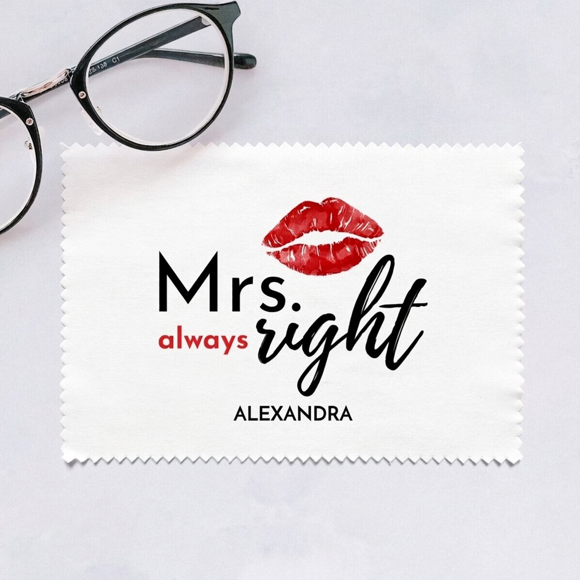 Chiffon personnalisé pour nettoyer les écrans et les lunettes - Mrs. Always right