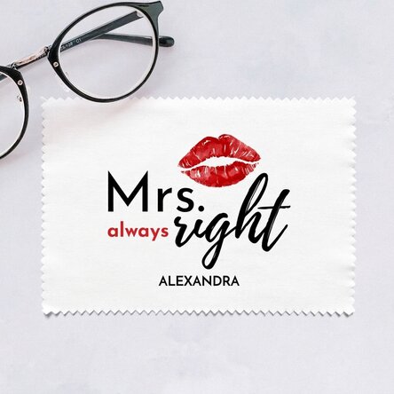 Chiffon personnalisé pour nettoyer les écrans et les lunettes - Mrs. Always right