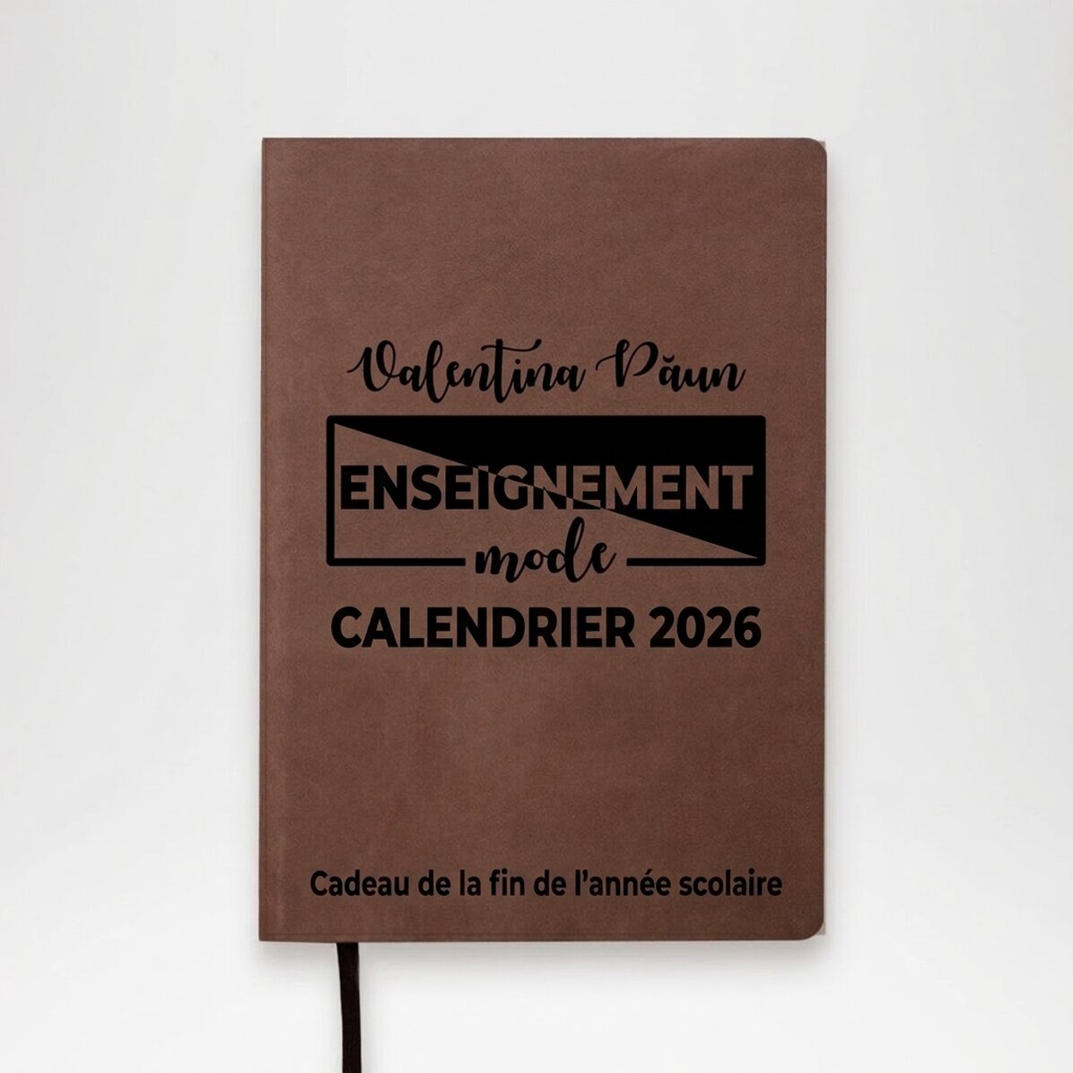 Agenda en cuir personnalisé avec inscription pour les enseignants - Teaching Mode