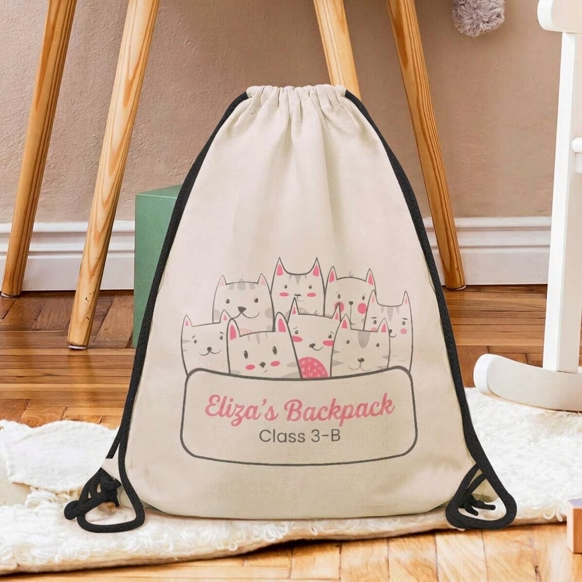 Sac à dos personnalisé avec message - Kitty