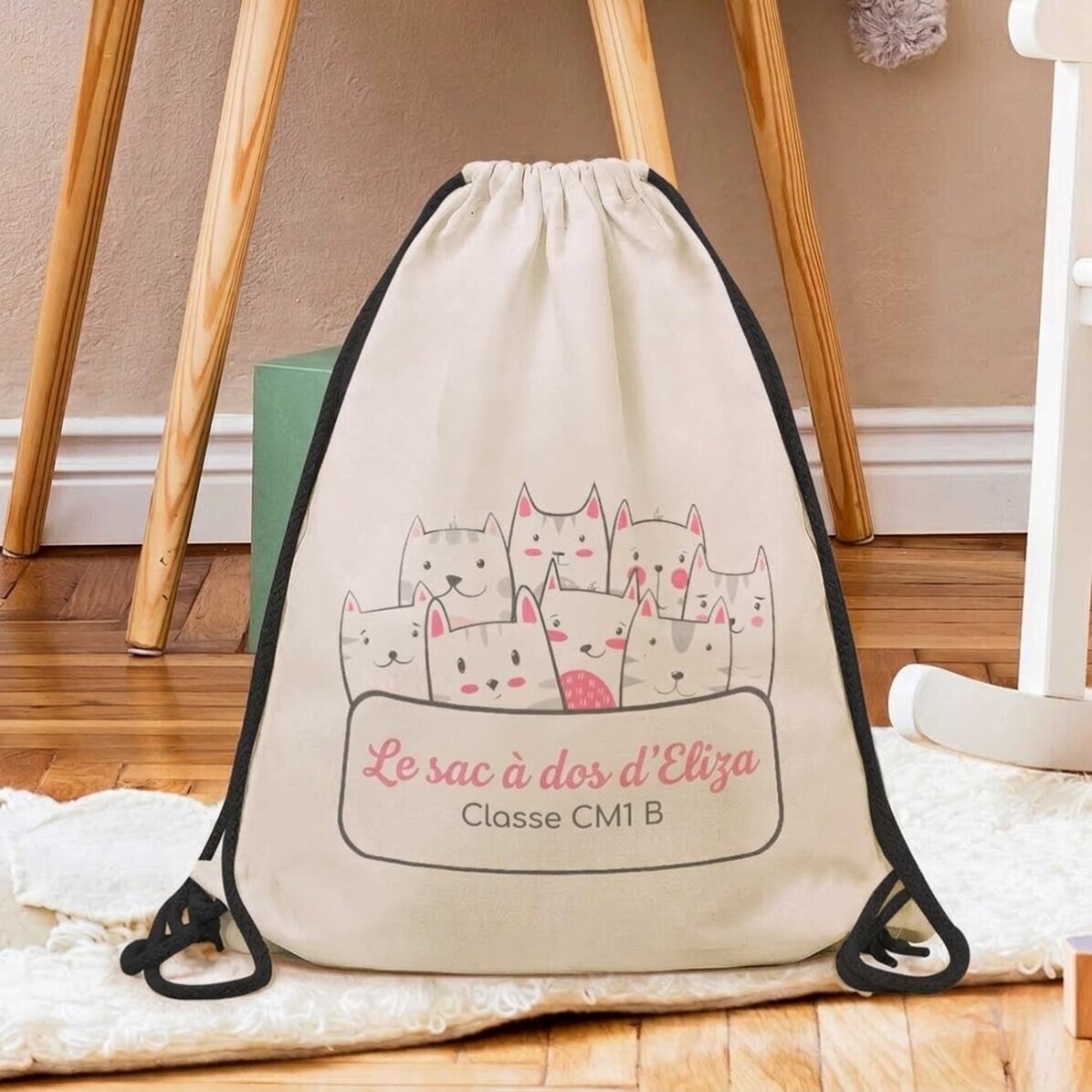 Sac à dos personnalisé avec message - Kitty