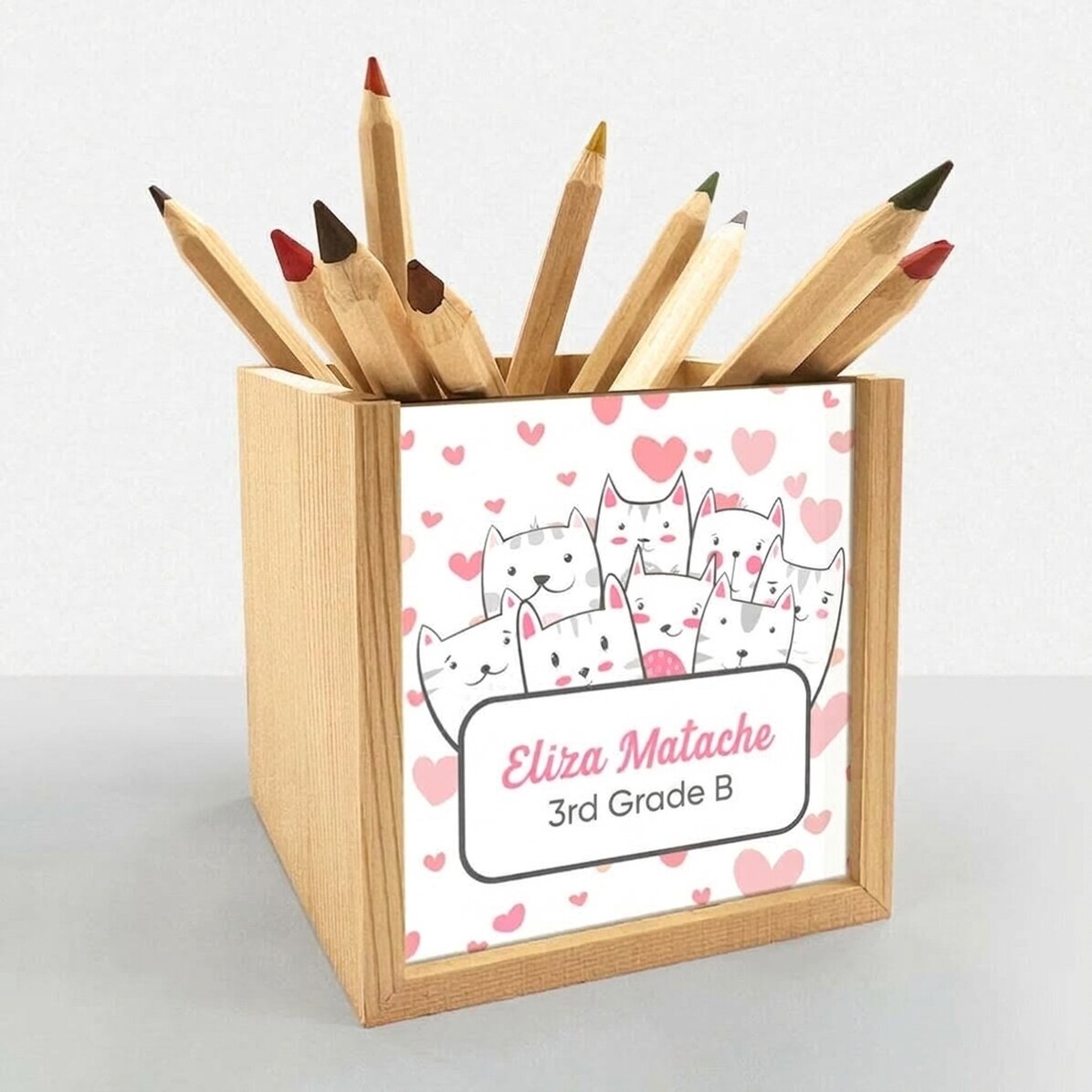 Porte-crayons personnalisé avec message - Kitty