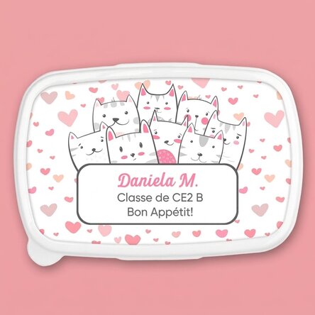 Boîte à repas, casserole personnalisée avec inscription - Kitty