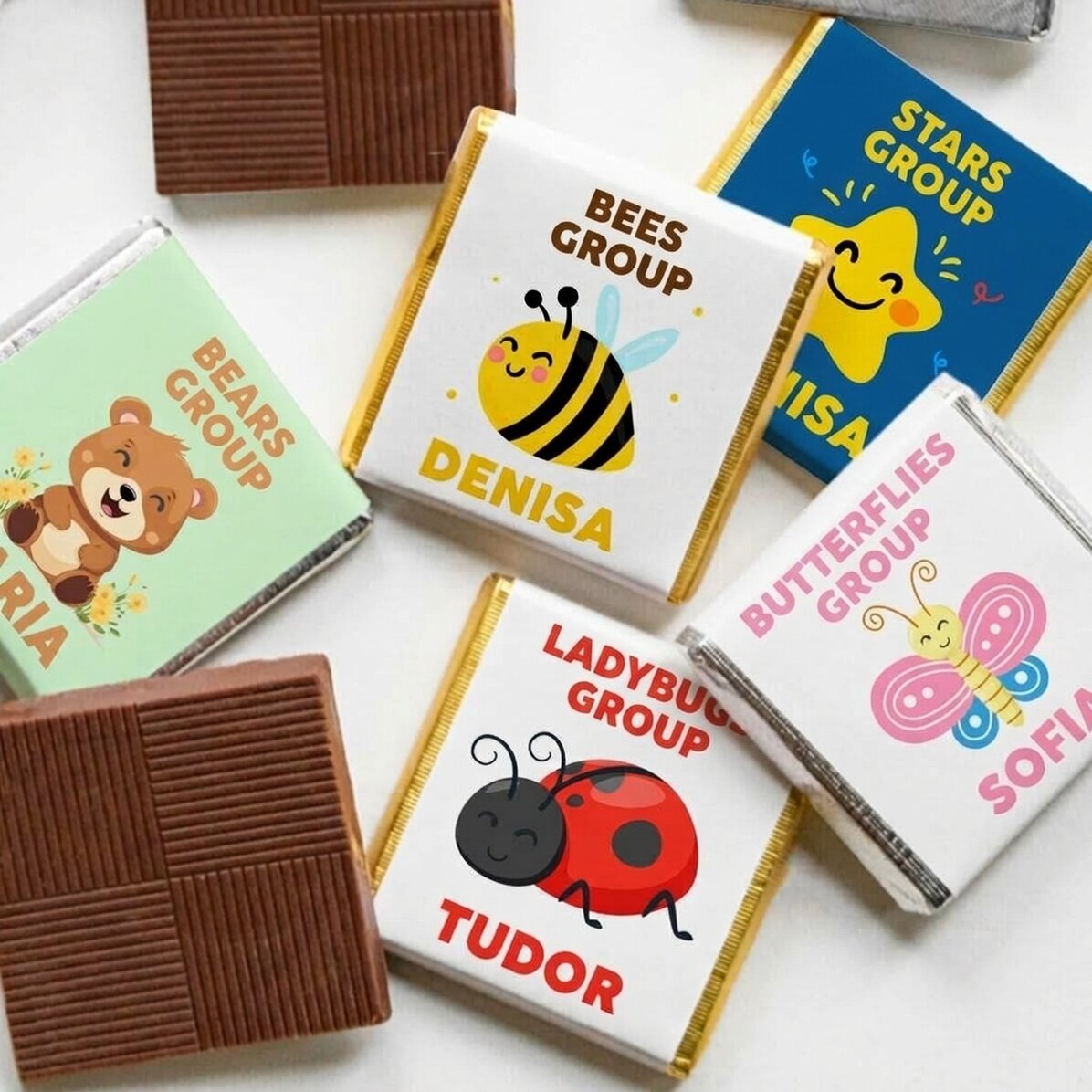 Mini-chocolat personnalisé avec un message - École maternelle