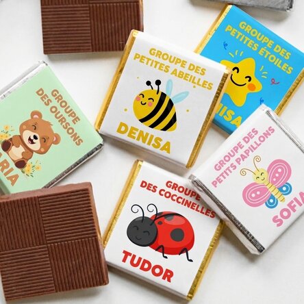 Mini-chocolat personnalisé avec un message - École maternelle