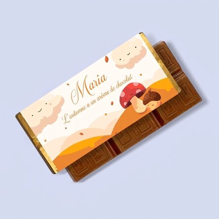 Mini-tablette de chocolat personnalisée avec un message - Automne