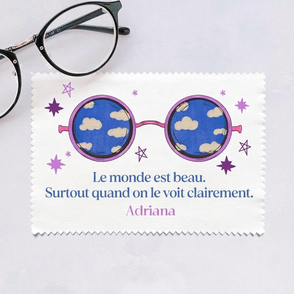 Chiffon personnalisé pour nettoyer les écrans et les lunettes - Étoiles