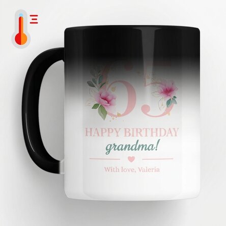 Tasse thermosensible personnalisée avec message - Fleurs