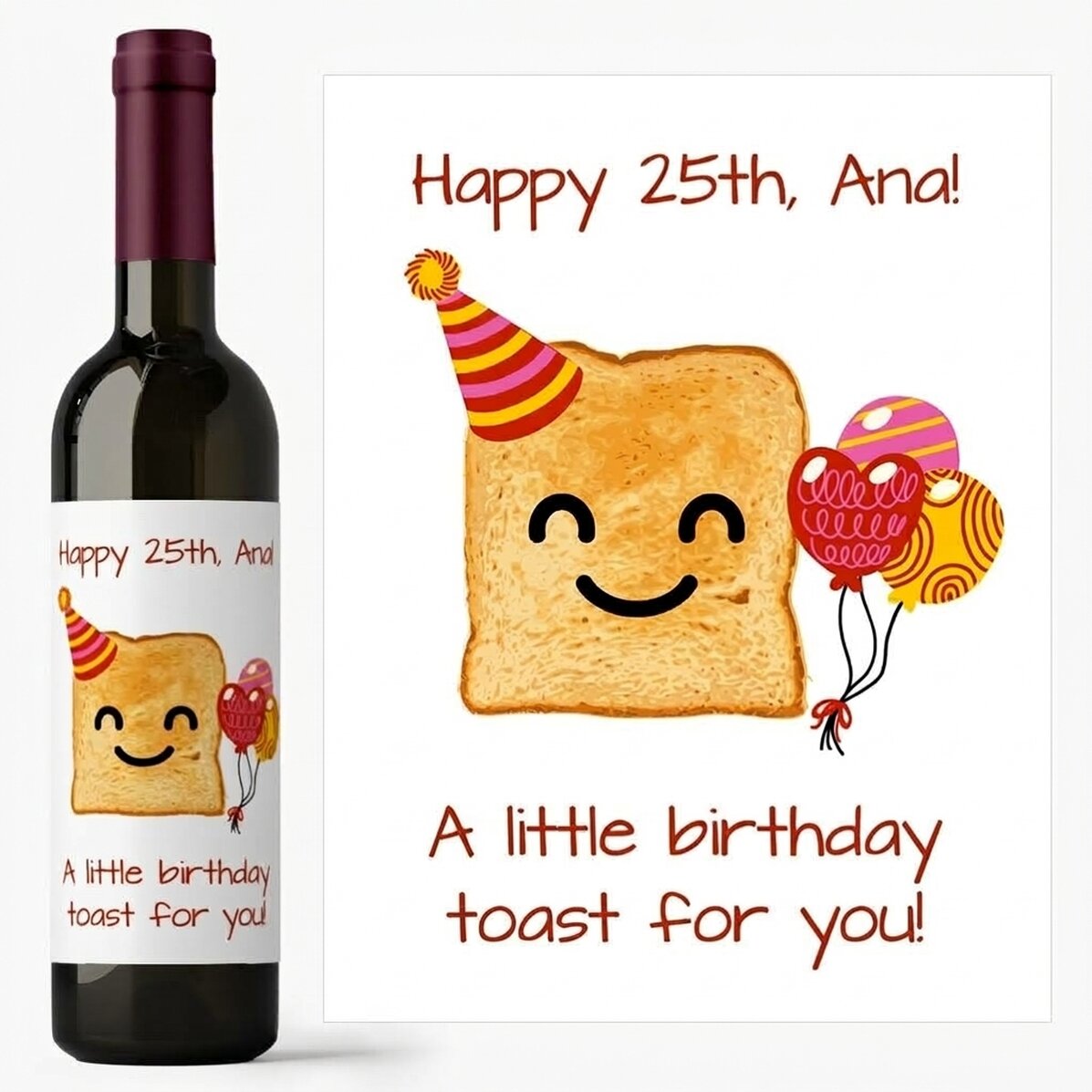 Vin personnalisé avec un message - A little toast