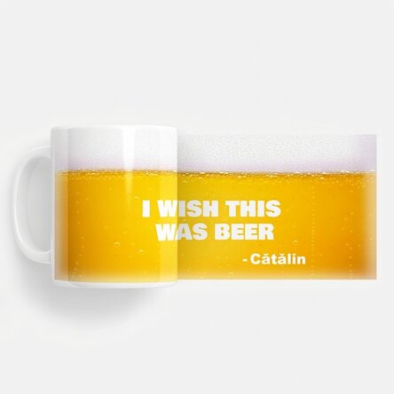 Tasse personnalisée avec inscription - « I wish this was beer »