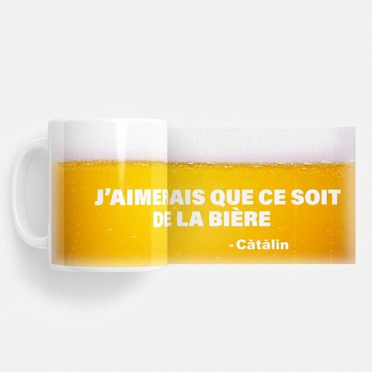 Tasse personnalisée avec inscription - « I wish this was beer »