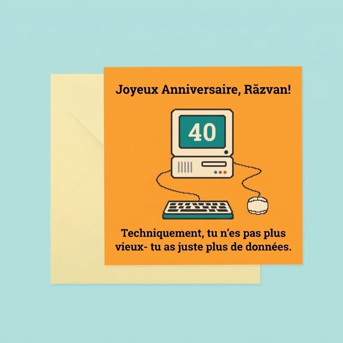 Carte carrée personnalisée avec le texte « Happy Birthday ! »