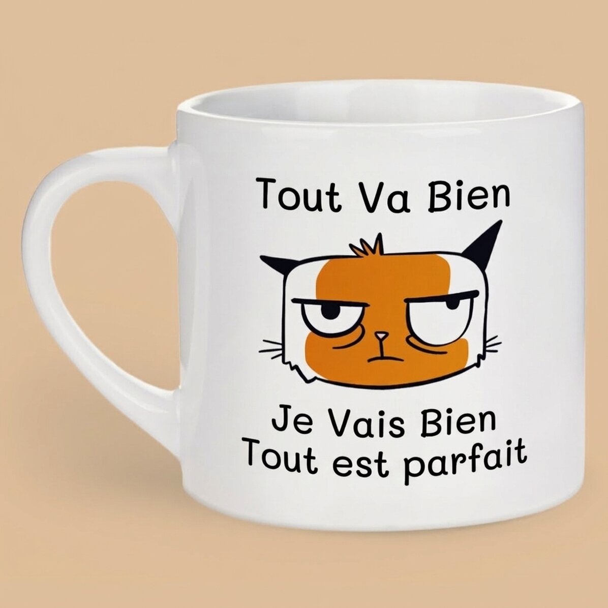 Tasse à espresso personnalisée avec inscription - « I’m Fine »
