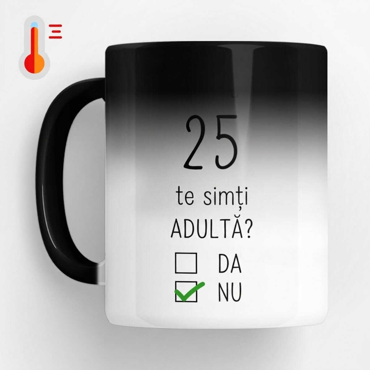 Tasse thermosensible personnalisée avec message - Anniversaire