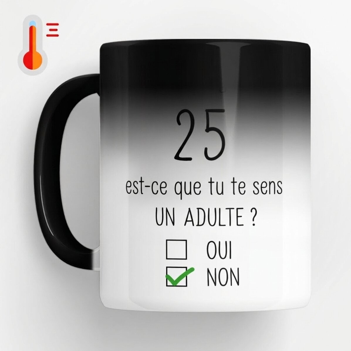 Tasse thermosensible personnalisée avec message - Anniversaire
