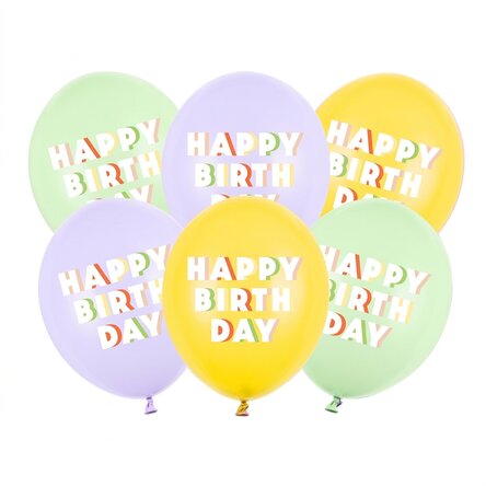 Lot de 6 ballons - Joyeux anniversaire !