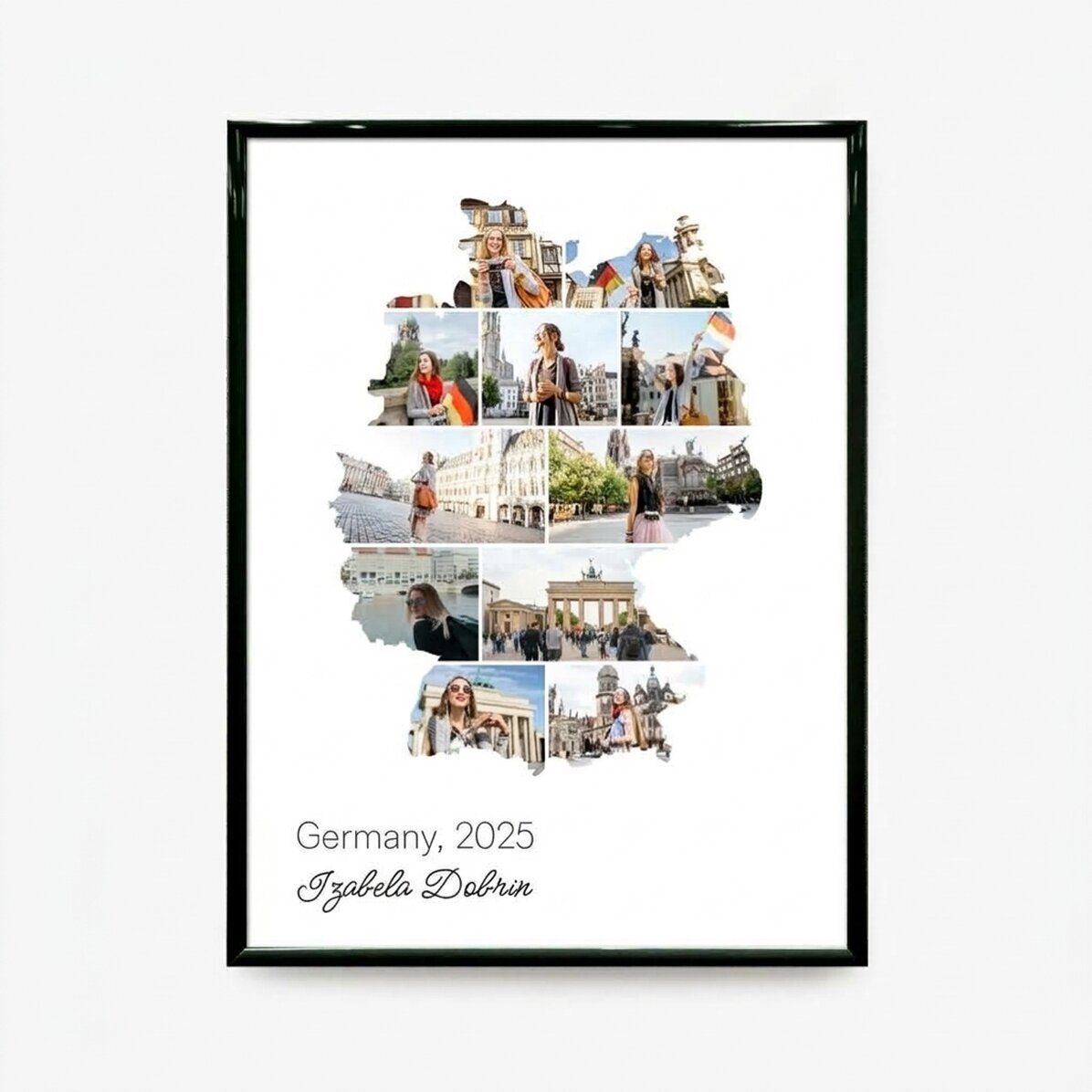 Tableau personnalisé avec 11 photos et un texte - Allemagne