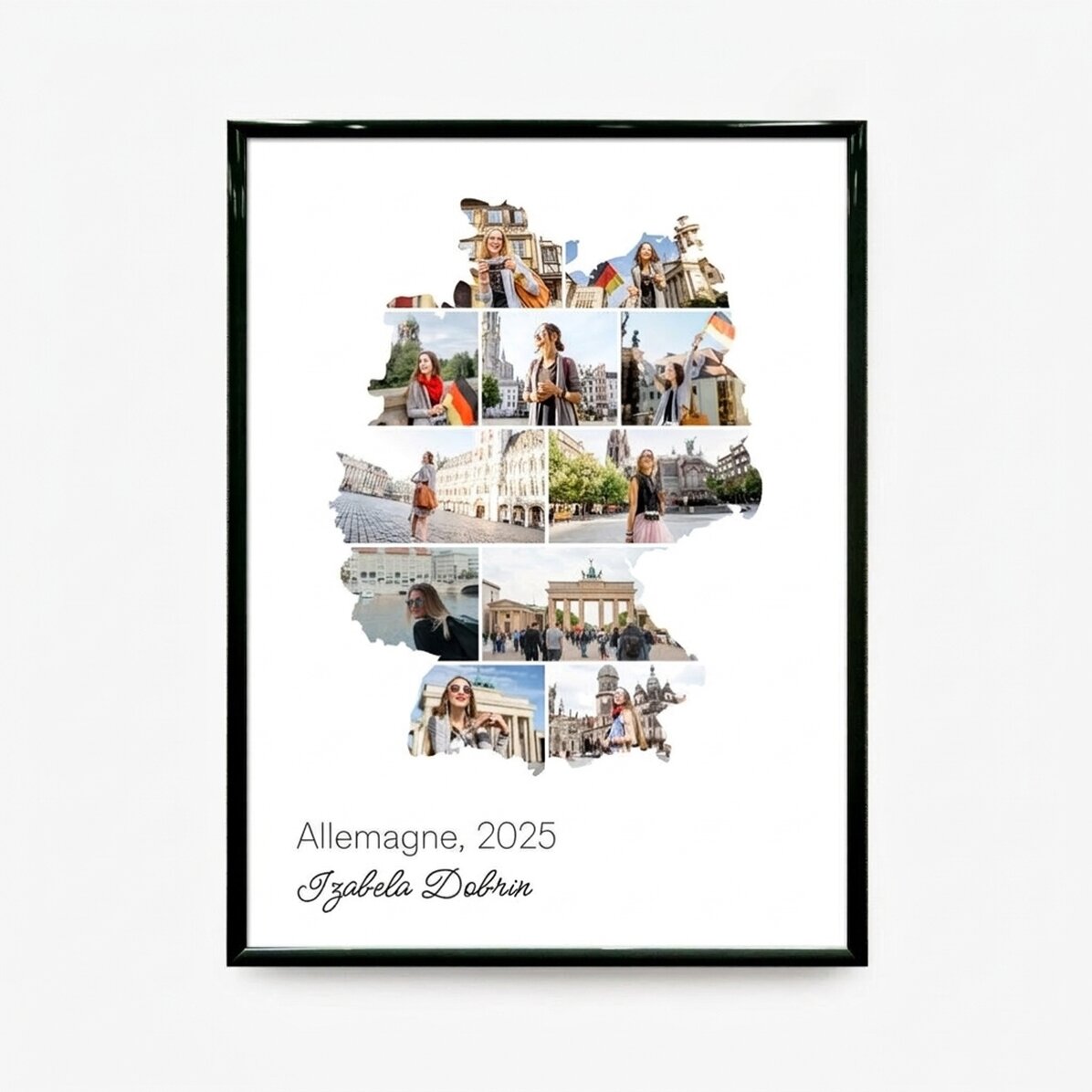 Tableau personnalisé avec 11 photos et un texte - Allemagne