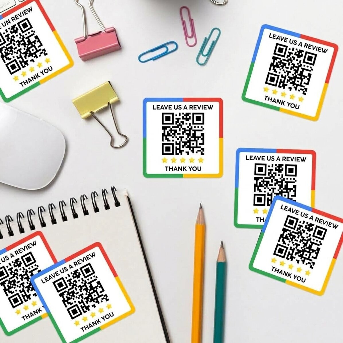 Lot de 12 autocollants (étiquettes adhésives) personnalisés avec texte et code QR - Donnez-nous votr
