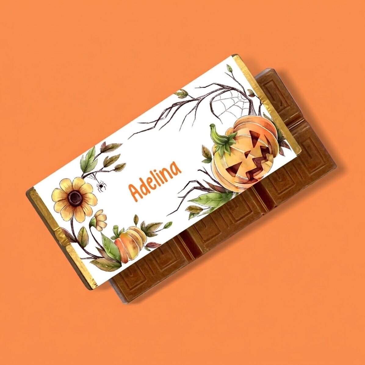 Mini-tablette de chocolat personnalisée avec un prénom - Halloween