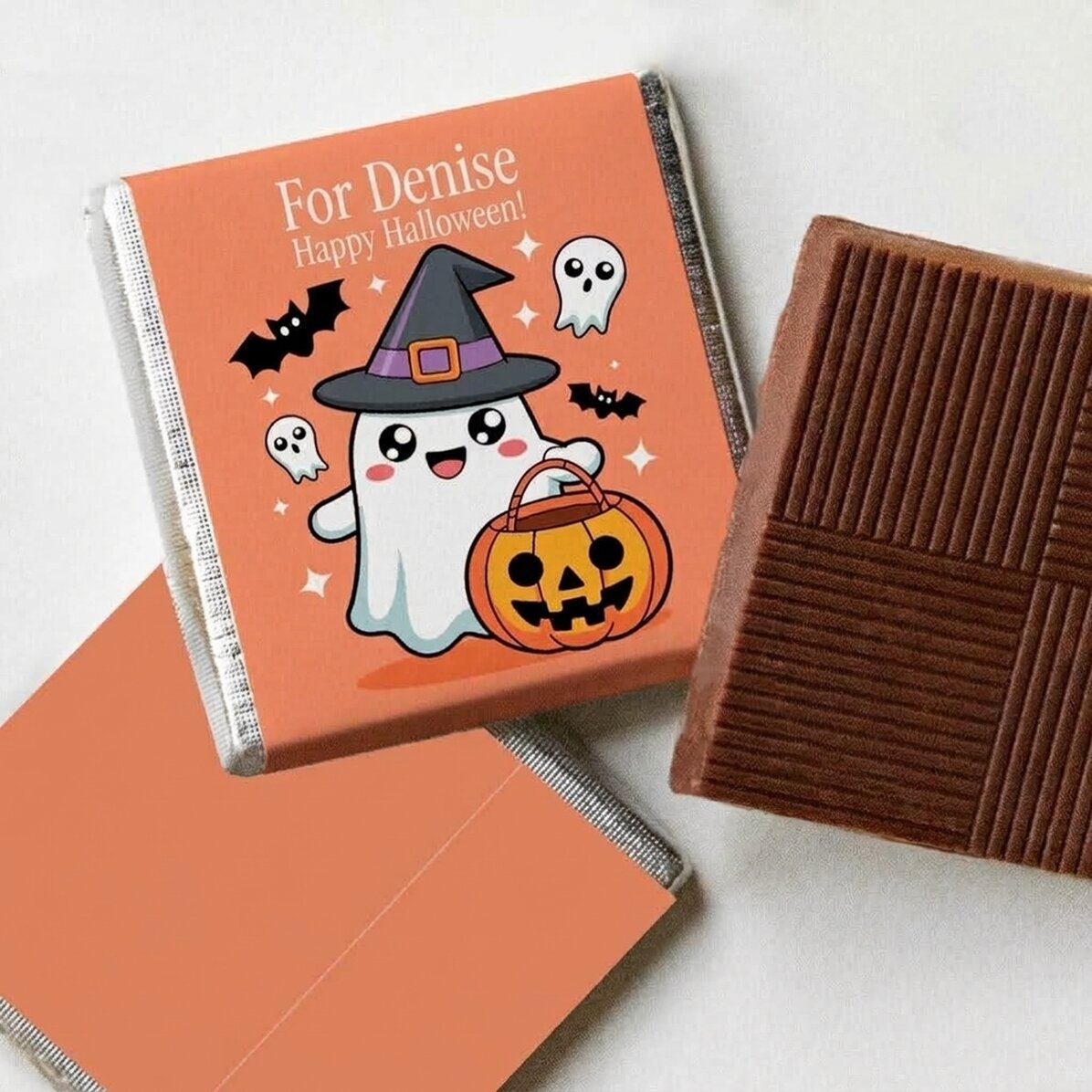 Mini-chocolat personnalisé avec un prénom - Halloween