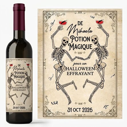 Vin personnalisé avec un message - Halloween