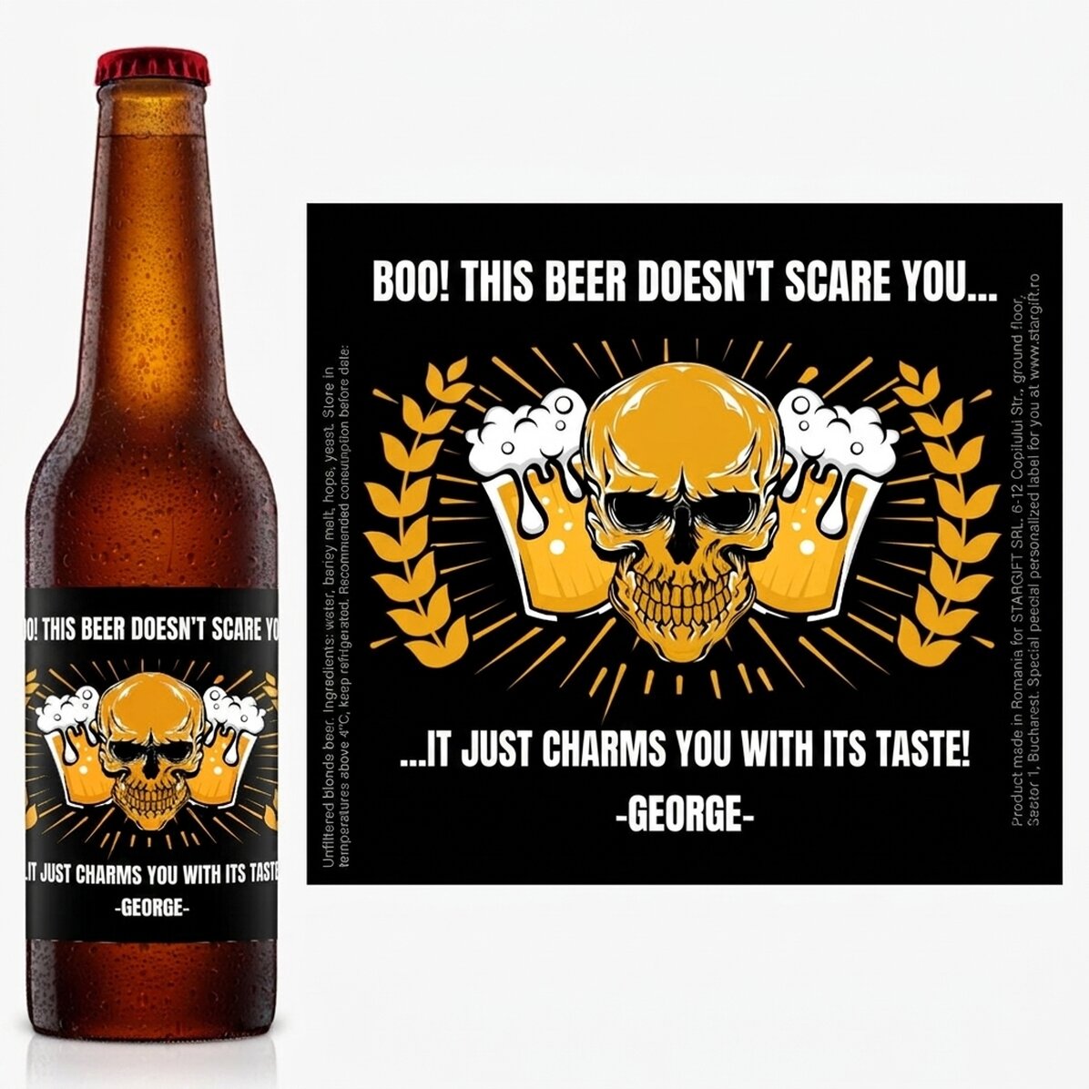 Bière personnalisée avec un texte - Halloween