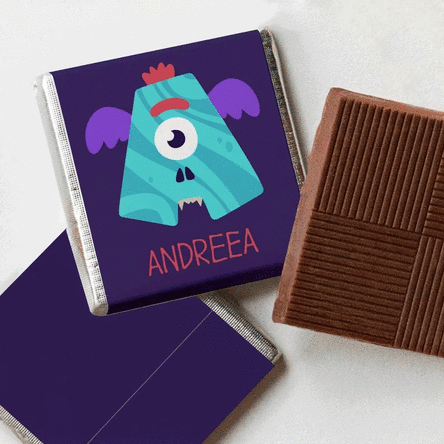 Mini-chocolat personnalisé avec un prénom - Monstrulet