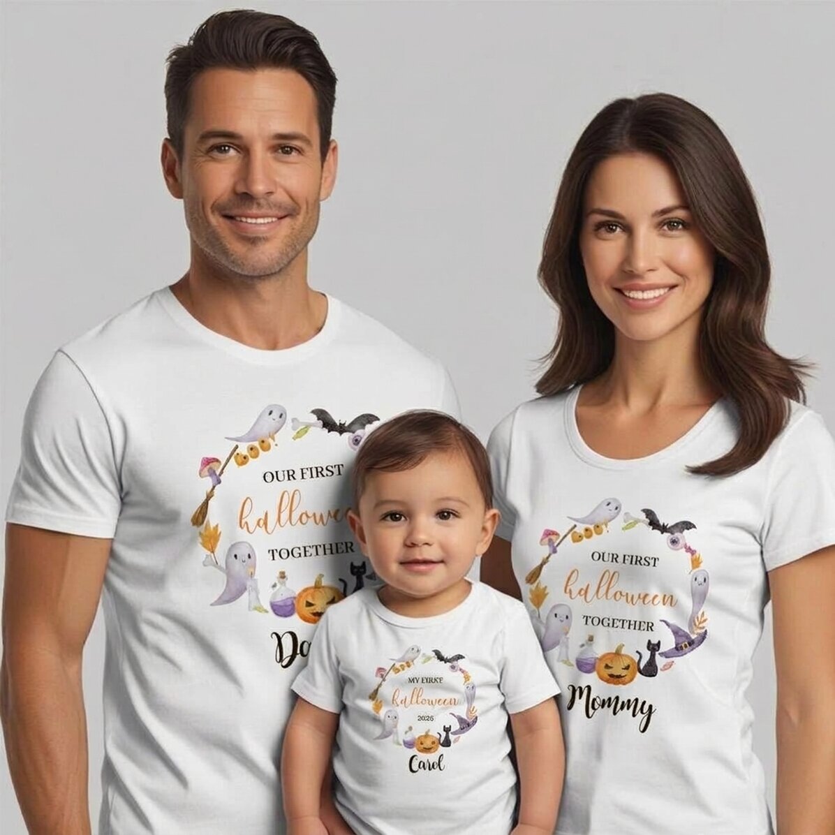 T-shirt en coton personnalisé pour enfants/adultes - My first Halloween