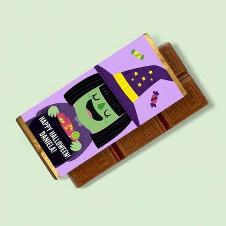 Mini-tablette de chocolat personnalisée avec un message - Witch