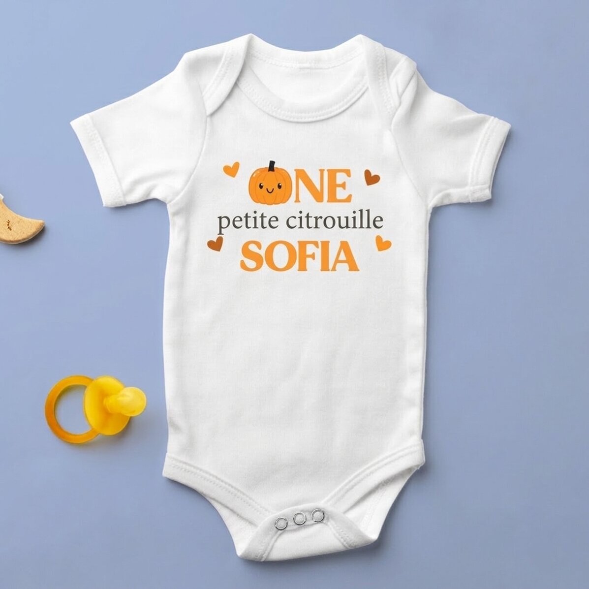 Body pour bébé personnalisé avec un texte - One little pumpkin