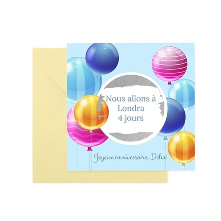 Carte à gratter personnalisée avec texte - Anniversaire