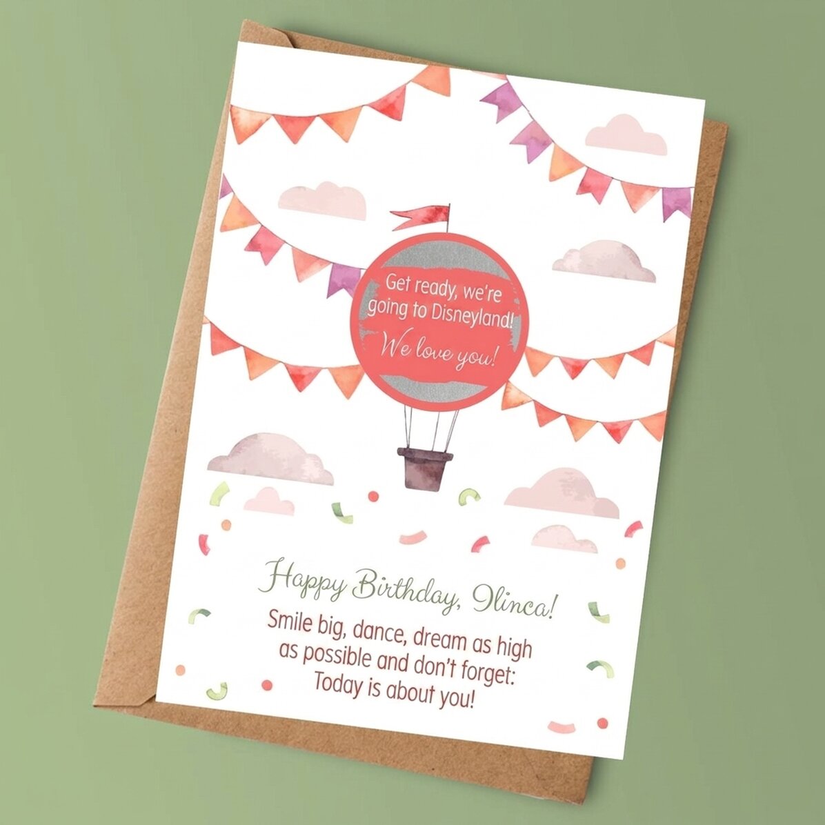 Carte à gratter personnalisée avec un message pour les enfants - Anniversaire