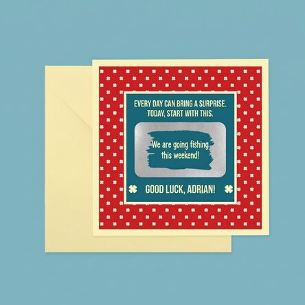 Carte à gratter personnalisée avec texte - Bonne chance