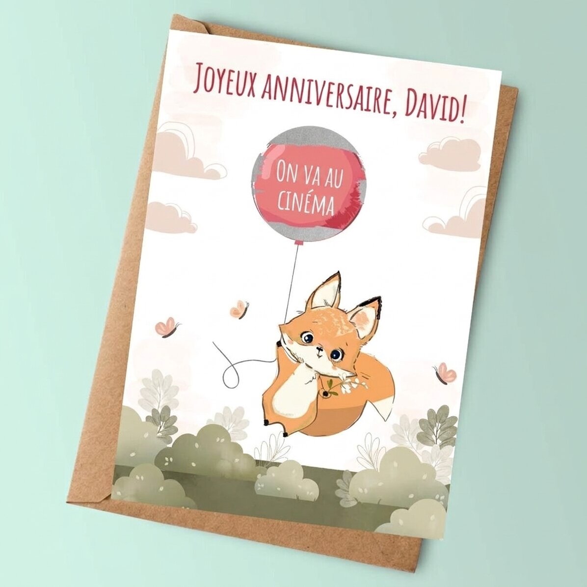 Carte à gratter personnalisée avec un message pour les enfants - Anniversaire