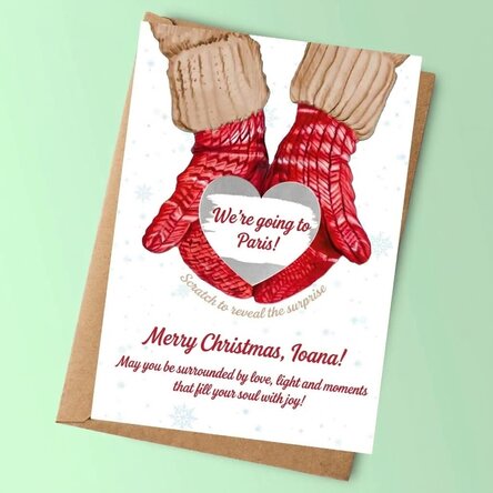 Carte de Noël personnalisée à gratter - Love