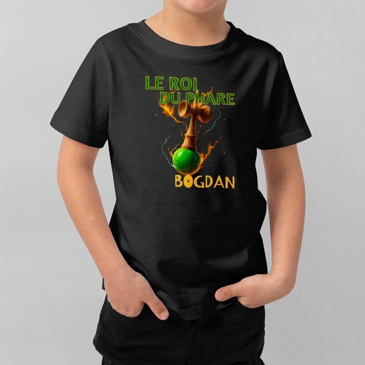 T-shirt en coton pour enfants personnalisé avec un texte - Lighthouse King